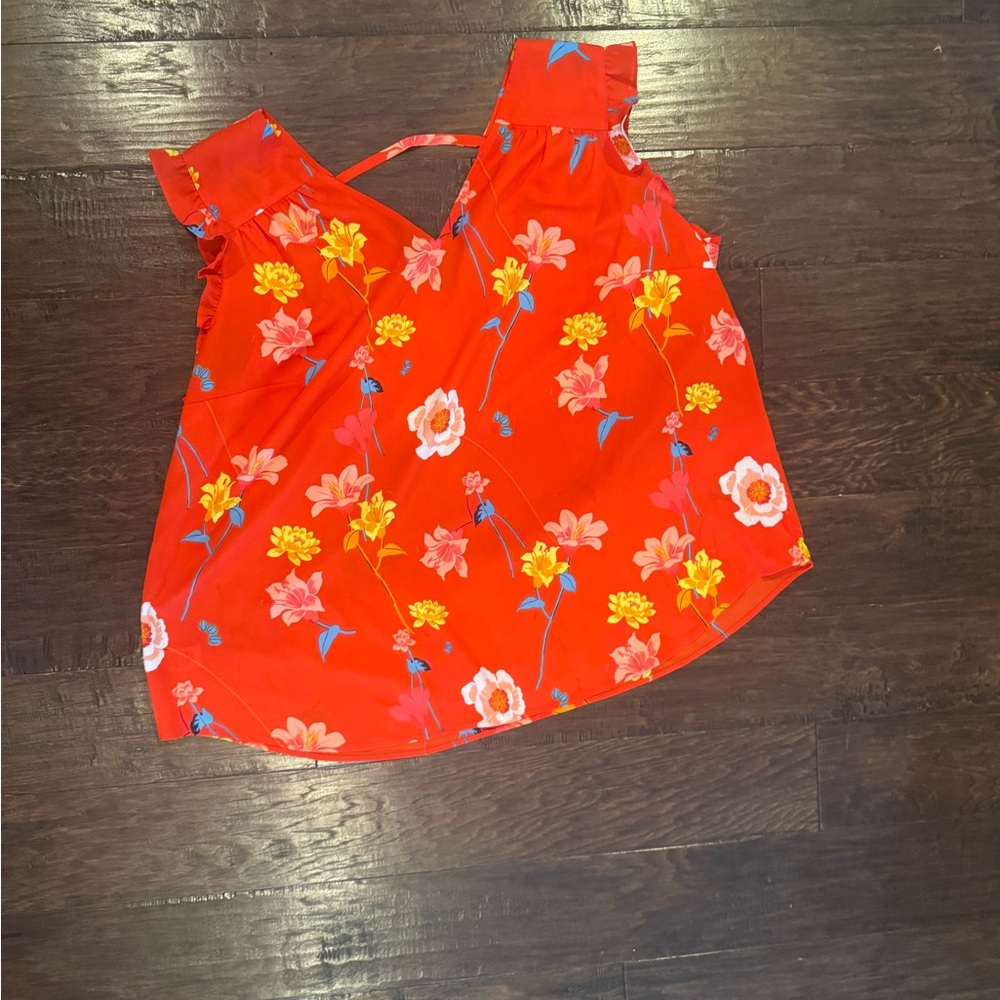 LOFT Red Floral Women's Blouse